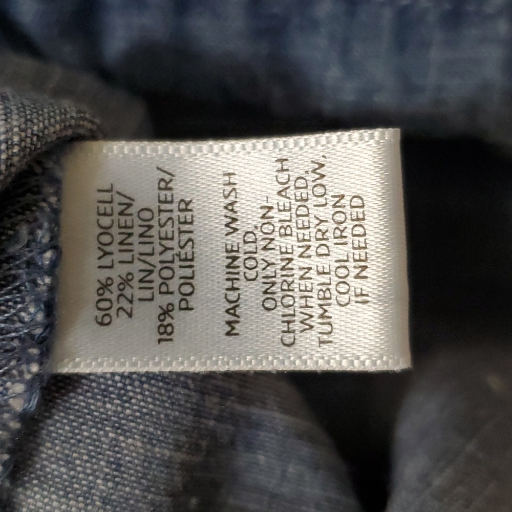 LOFT Button-Back Denim Top - Picture 4 of 5